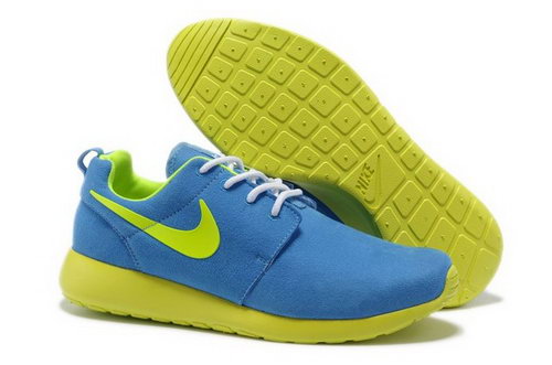 For Sale Nike Roshe Mens Running Shoes Wool Skin Online Blue Yellow Portugal
